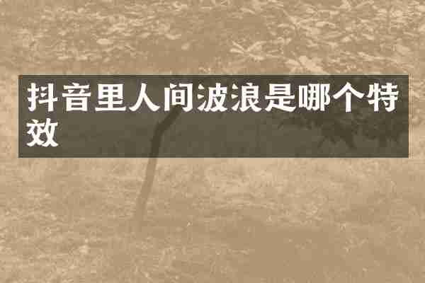 抖音里人间波浪是哪个特效