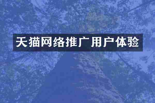 天猫网络推广用户体验
