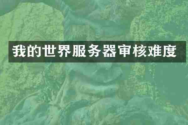 我的世界服务器审核难度