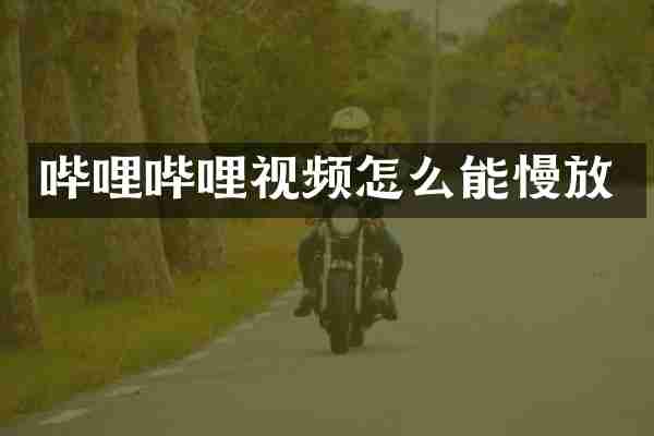 哔哩哔哩视频怎么能慢放