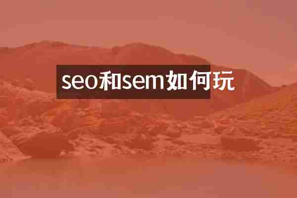 seo和sem如何玩
