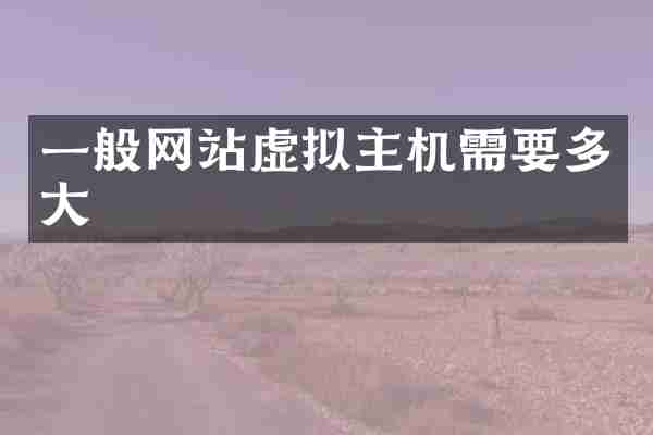 一般网站虚拟主机需要多大
