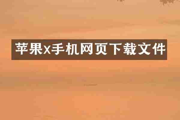 苹果x手机网页下载文件