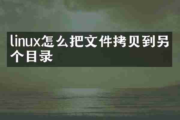 linux怎么把文件拷贝到另一个目录