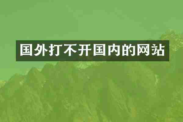 国外打不开国内的网站