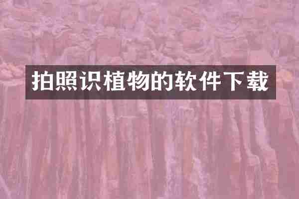 拍照识植物的软件下载