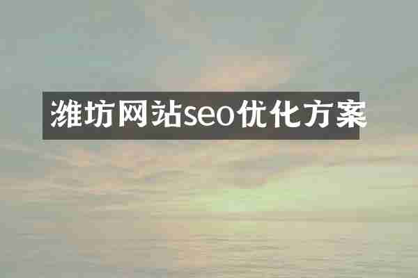 潍坊网站seo优化方案