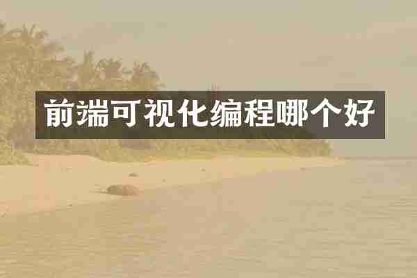 前端可视化编程哪个好