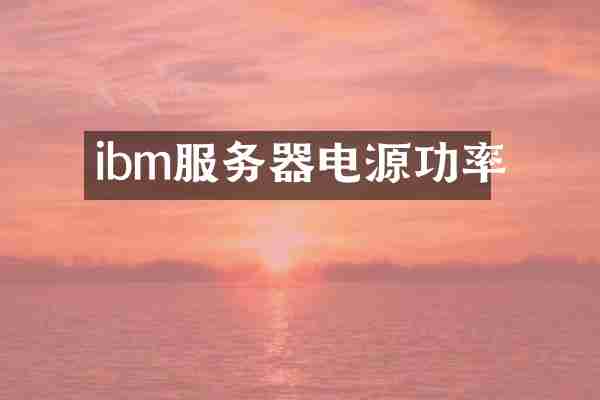 ibm服务器电源功率