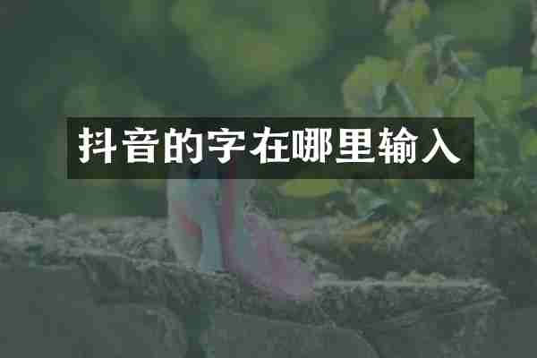 抖音的字在哪里输入