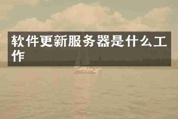 软件更新服务器是什么工作