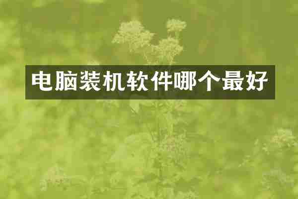 电脑装机软件哪个最好