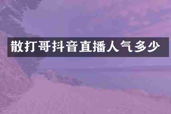 散打哥抖音直播人气多少