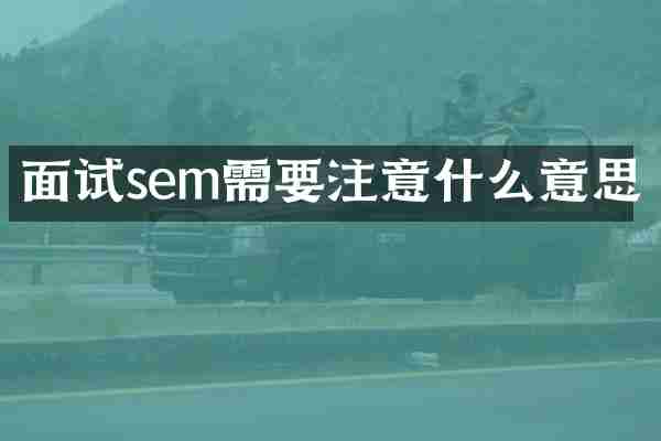面试sem需要注意什么意思