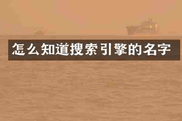怎么知道搜索引擎的名字