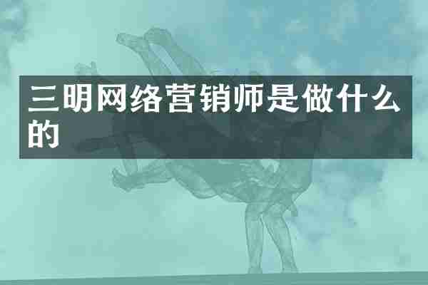 三明网络营销师是做什么的