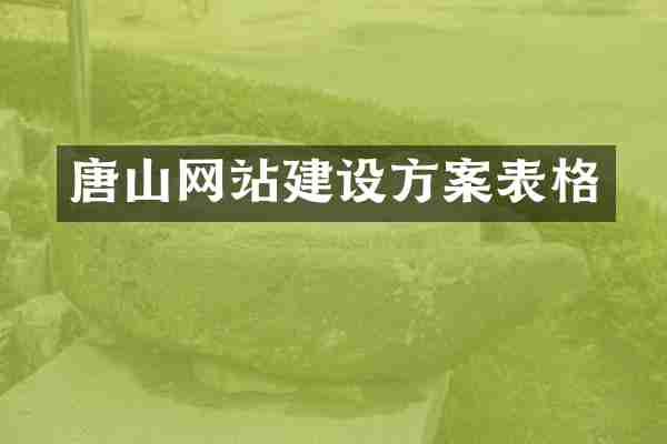 唐山网站建设方案表格