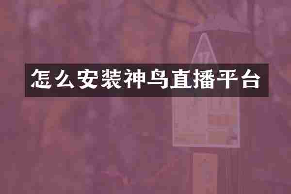 怎么安装神鸟直播平台
