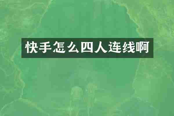 快手怎么四人连线啊