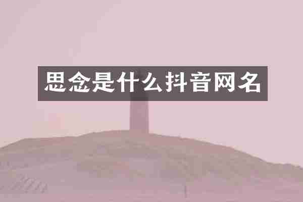 思念是什么抖音网名