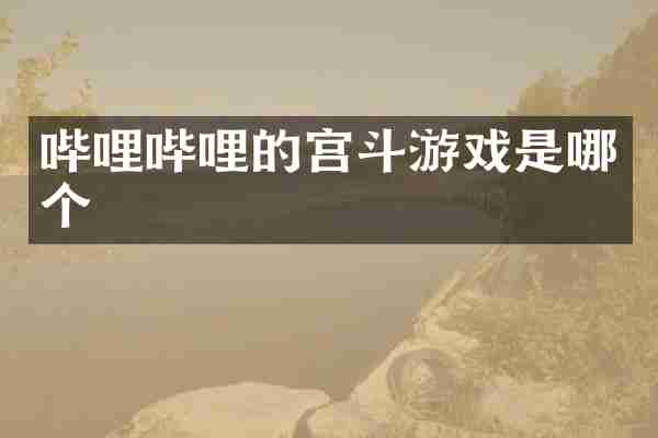哔哩哔哩的宫斗游戏是哪个
