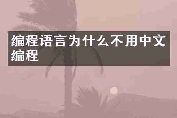 编程语言为什么不用中文编程