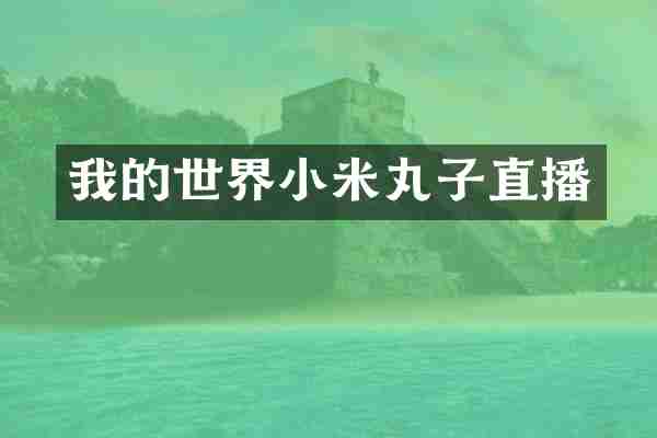 我的世界小米丸子直播
