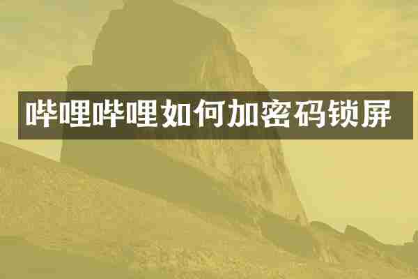 哔哩哔哩如何加密码锁屏