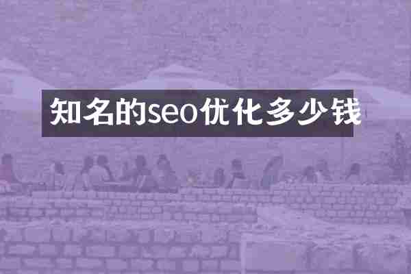 知名的seo优化多少钱