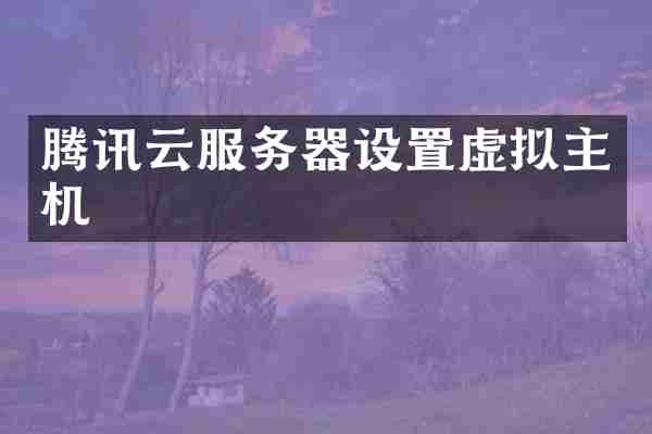 腾讯云服务器设置虚拟主机