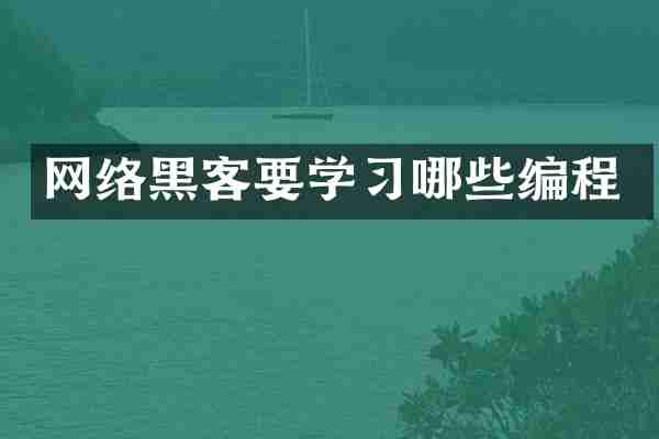 网络黑客要学习哪些编程