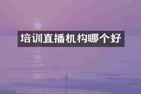 培训直播机构哪个好