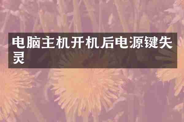 电脑主机开机后电源键失灵