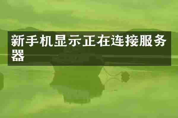 新手机显示正在连接服务器