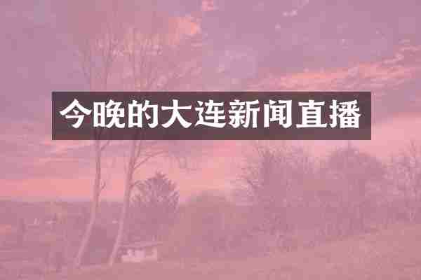 今晚的大连新闻直播