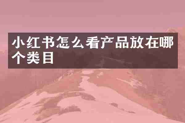 小红书怎么看产品放在哪个类目