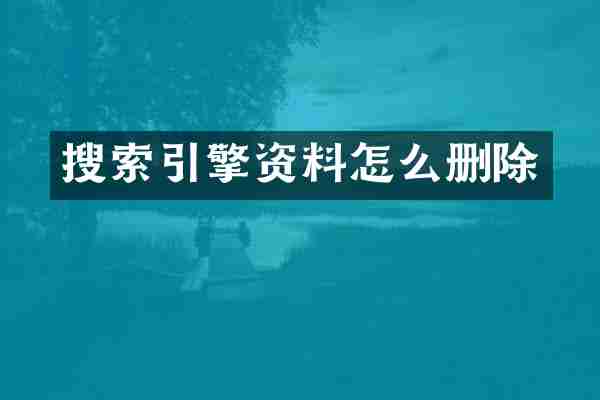 搜索引擎资料怎么删除
