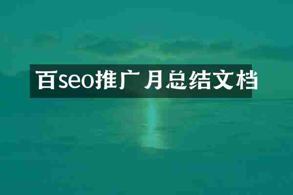 百seo推广月总结文档