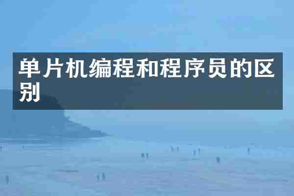 单片机编程和程序员的区别