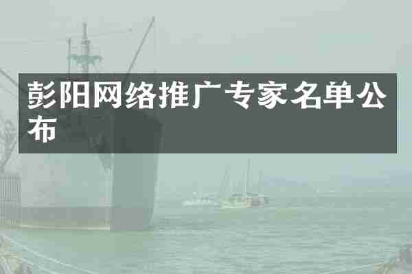 彭阳网络推广专家名单公布