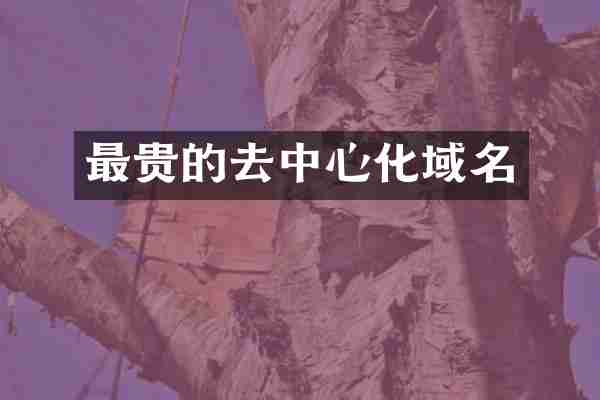 最贵的去中心化域名