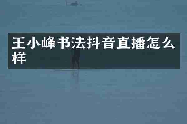 王小峰书法抖音直播怎么样