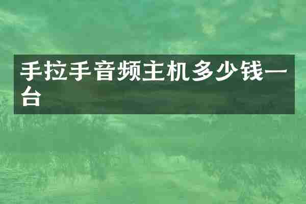 手拉手音频主机多少钱一台
