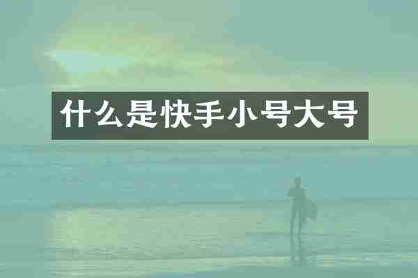 什么是快手小号大号