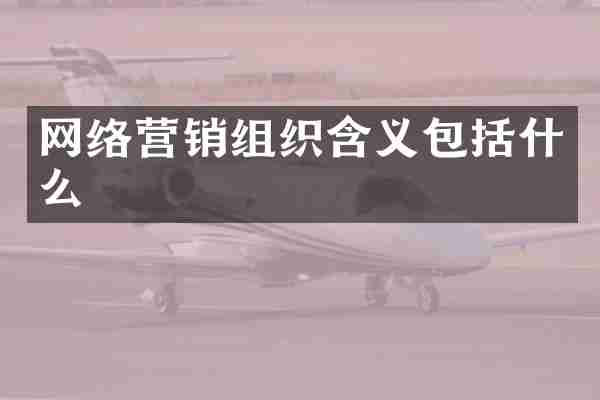 网络营销组织含义包括什么