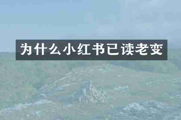 为什么小红书已读老变