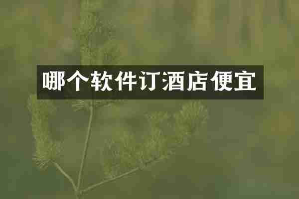 哪个软件订酒店便宜
