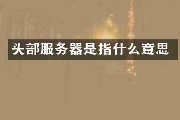 头部服务器是指什么意思