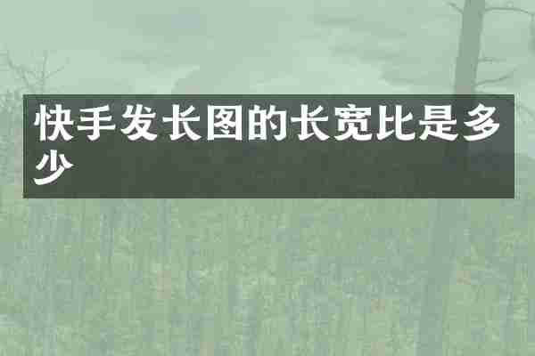 快手发长图的长宽比是多少