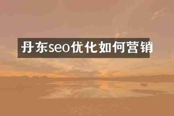 丹东seo优化如何营销